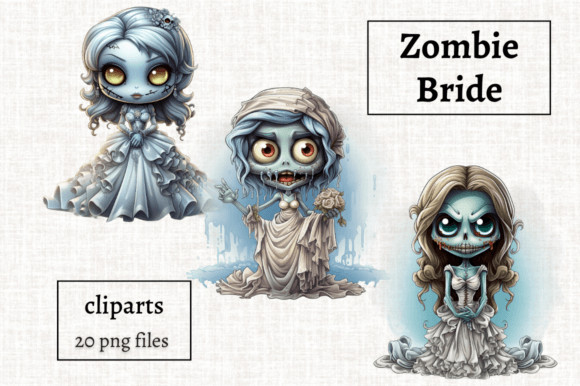 Download Halloween Zombie Bride Clipart 20 PNGs - Zombie Collection