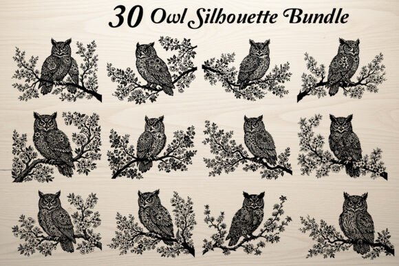 Download 30 Owl Silhouette Bundle - Premium Bundle