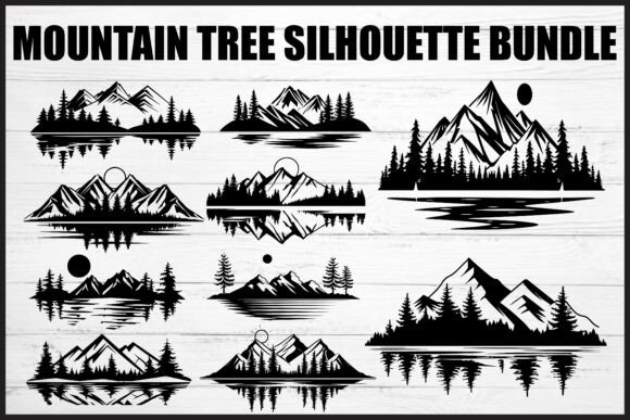 Download Mountain Tree Silhouette Bundle - Silhouette bundle Collection
