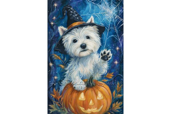 Download Westie Halloween Artwork Dog Wall Decor - Halloween artwork Collection
