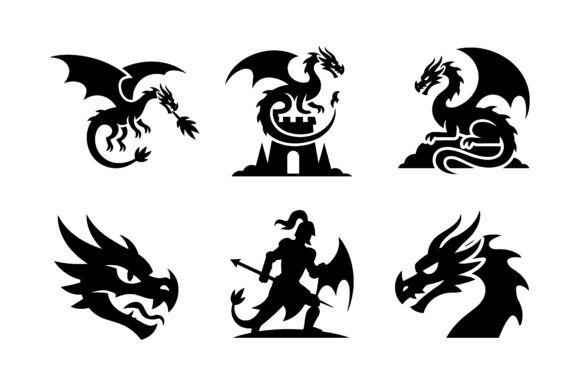Download Fantasy Dragon &amp; Warrior Icon Set EPS - Icon set Collection